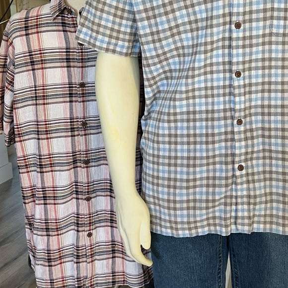 Patagonia men’s XLarge short sleeve seersucker organic cotton bundle of two - Picture 2 of 13